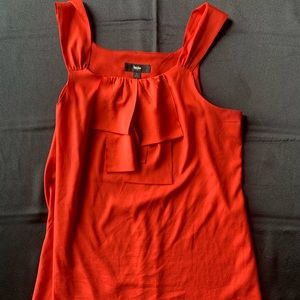 Red tanked blouse